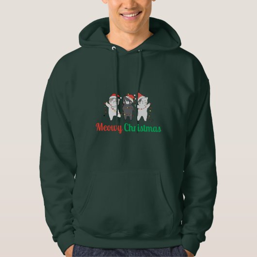 Meowy Kerstmis Hoodie (Voorkant)