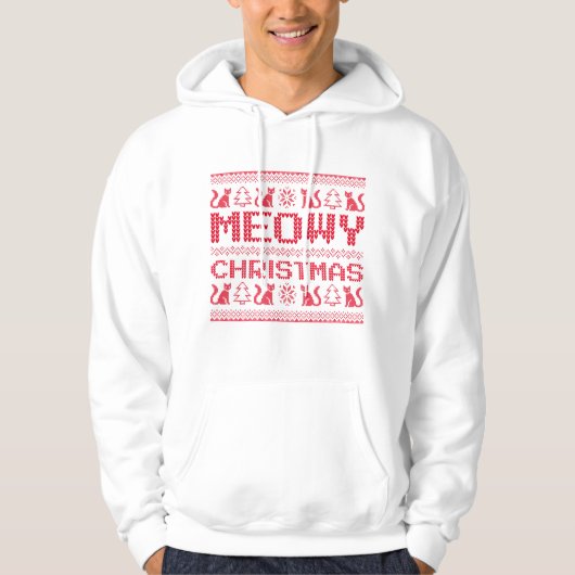 Meowy Kerstmis Hoodie (Voorkant)