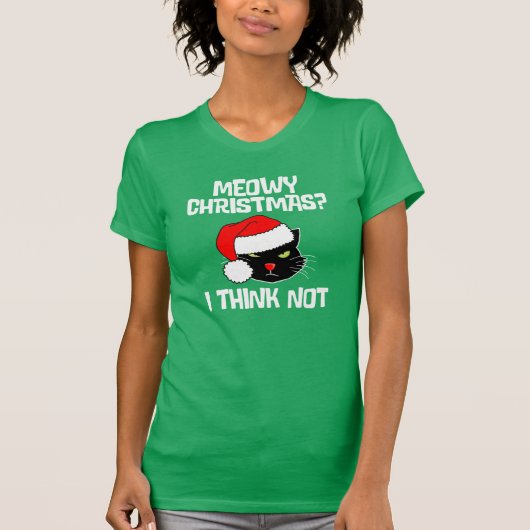 Meowy Kerstmis? Ik denk van niet. Grappig kerstfee T-shirt (Voorkant)