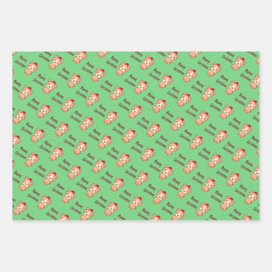 Meowy Kerstmis Inpakpapier Vel (Voorkant 3)