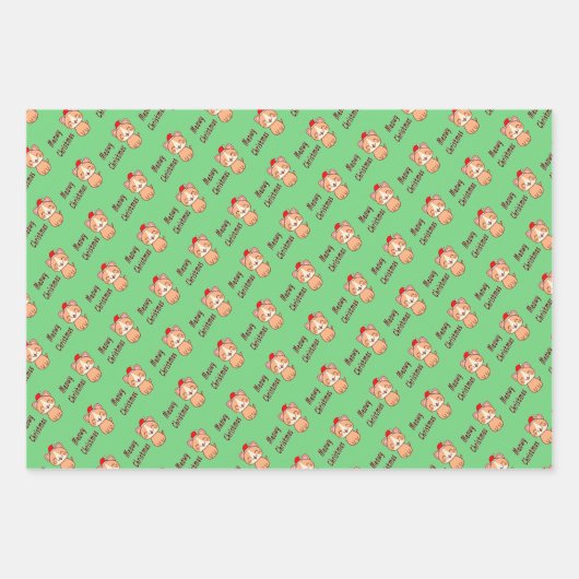 Meowy Kerstmis Inpakpapier Vel (Voorkant 2)