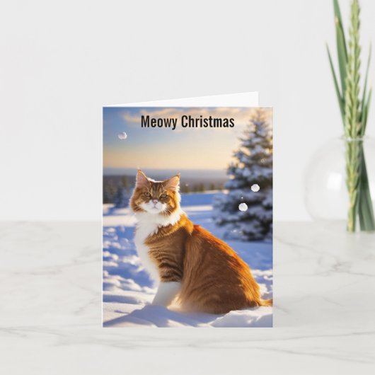 Meowy Kerstmis Kaart (Voorkant)