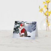 Meowy Kerstmis Kaart (Gele Bloem)