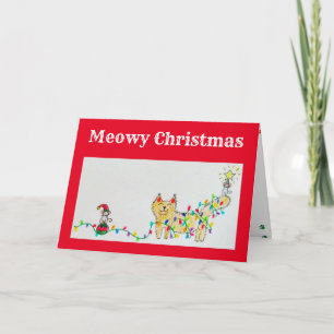 Meowy Kerstmis Kaart