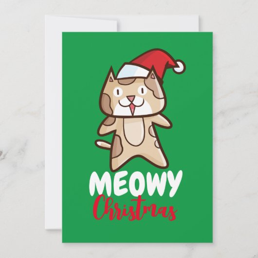  Meowy Kerstmis Kaart (Voorkant)