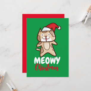 Meowy Kerstmis Kaart