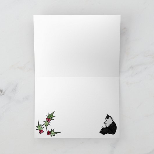 Meowy Kerstmis Kaart (Binnen)