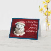 Meowy Kerstmis Kaart (Gele Bloem)