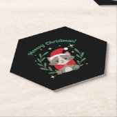 Meowy Kerstmis Kartonnen Onderzetters (Schuin)