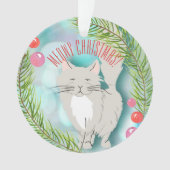 Meowy Kerstmis - Kat Festive Ornament (voorkant)