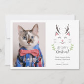Meowy Kerstmis | Kat-foto Feestdagenkaart (Voorkant)