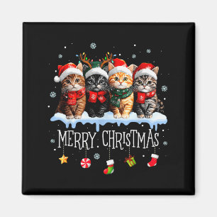 Meowy Kerstmis Kat Kerstboom Kerstmeisjes Jongens Magneet