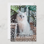 Meowy Kerstmis Kat Liefhebber Familie Fotokaart Feestdagenkaart (Voorkant)