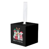 Meowy Kerstmis Kat Xmas Grappige Katten Liefhebber Decoratie (Voorkant hoekig)