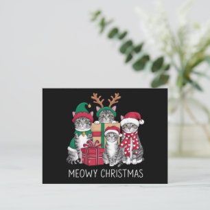 Meowy Kerstmis Kat Xmas Grappige Katten Liefhebber Feestdagenkaart