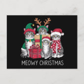 Meowy Kerstmis Kat Xmas Grappige Katten Liefhebber Feestdagenkaart (Voorkant)