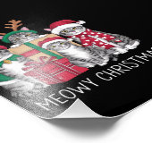 Meowy Kerstmis Kat Xmas Grappige Katten Liefhebber Foto Afdruk (Hoek)