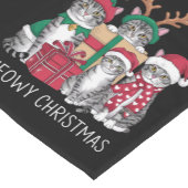 Meowy Kerstmis Kat Xmas Grappige Katten Liefhebber Korte Tafelloper (Hoek)
