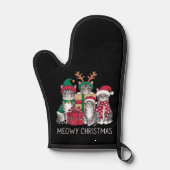 Meowy Kerstmis Kat Xmas Grappige Katten Liefhebber Ovenwant (Voorkant)