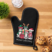 Meowy Kerstmis Kat Xmas Grappige Katten Liefhebber Ovenwant (Top down)