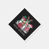 Meowy Kerstmis Kat Xmas Grappige Katten Liefhebber Servet (Hoek)