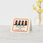 Meowy Kerstmis Katten feestdag Kaart (Gele Bloem)