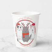 Meowy Kerstmis Katten Papieren Bekers (Voorkant)