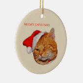 Meowy Kerstmis Keramisch Ornament (Rechts)