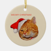 Meowy Kerstmis Keramisch Ornament (Voorkant)