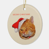 Meowy Kerstmis Keramisch Ornament (Links)