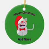 Meowy Kerstmis! Keramisch Ornament (Voorkant)