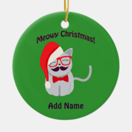 Meowy Kerstmis! Keramisch Ornament