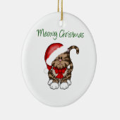 Meowy Kerstmis Keramisch Ornament (Rechts)