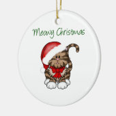 Meowy Kerstmis Keramisch Ornament (Links)