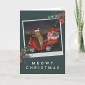 Meowy Kerstmis: kerstkerstkerstkerstmis op scooter Feestdagen Kaart (Voorkant)
