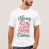 Meowy Kerstmis - Kerstmis T-shirt (Voorkant)