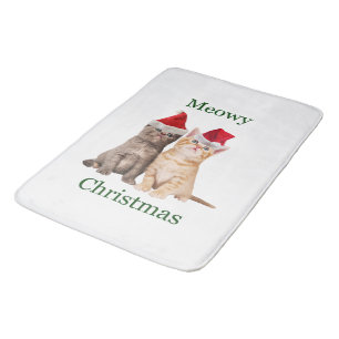 Meowy Kerstmis Kitten Bath Mat