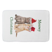 Meowy Kerstmis Kitten Bath Mat (Voorkant)