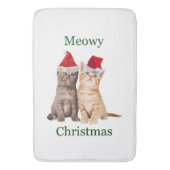 Meowy Kerstmis Kitten Bath Mat (Voorkant Verticaal)