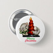 "Meowy Kerstmis"  Kitten Button (Voorkant /achterkant)
