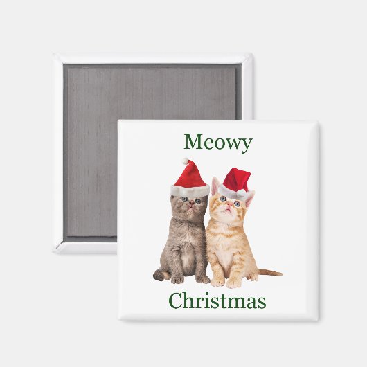 Meowy Kerstmis Kitten Magnet (Voorkant / Achterkant)