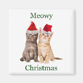 Meowy Kerstmis Kitten Magnet (Voorkant)