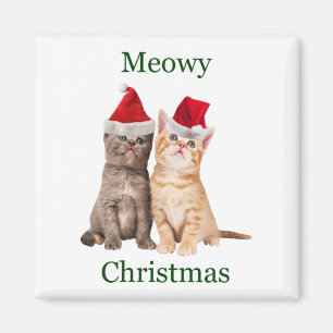 Meowy Kerstmis Kitten Magnet