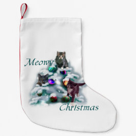 Meowy Kerstmis Kleine Kerstsok
