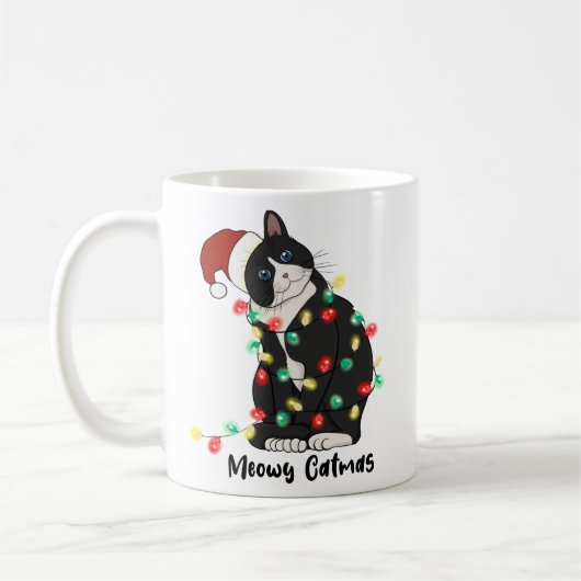 Meowy Kerstmis Koffiemok (Links)