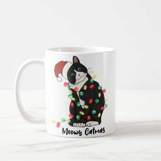 Meowy Kerstmis Koffiemok (Links)