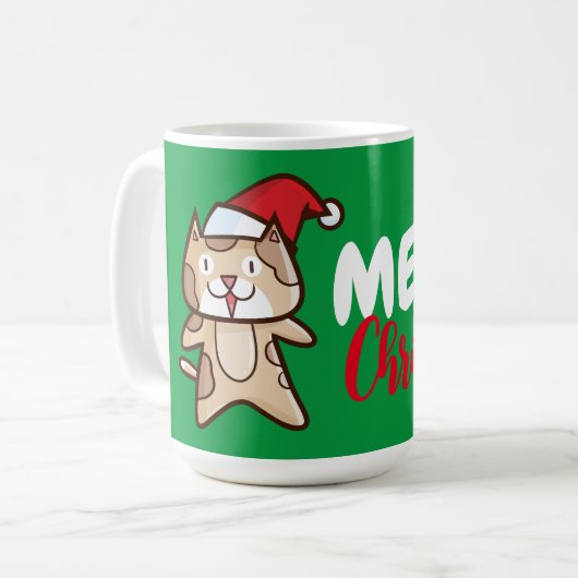 Meowy Kerstmis Koffiemok (Voorkant links)