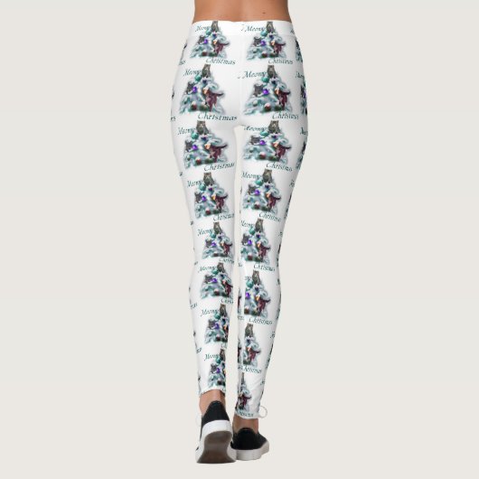 Meowy Kerstmis Leggings (Achterkant)