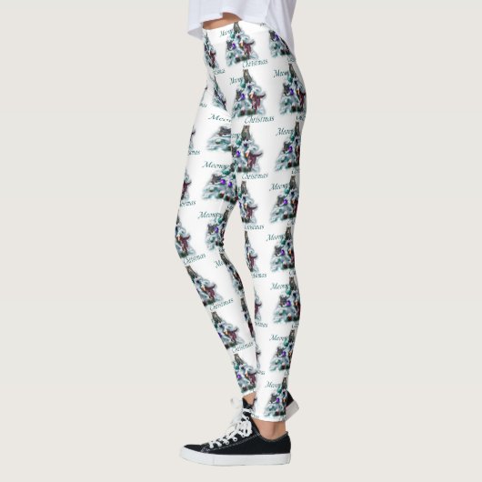 Meowy Kerstmis Leggings (Links)