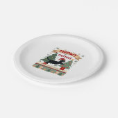 Meowy Kerstmis, Lelijke Kersttrui, Kattenkerst Papieren Bordje (Gekanteld)